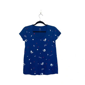 Disney The Little Mermaid Navy Blue Short Sleeve Graphic Tee Small Women’s
